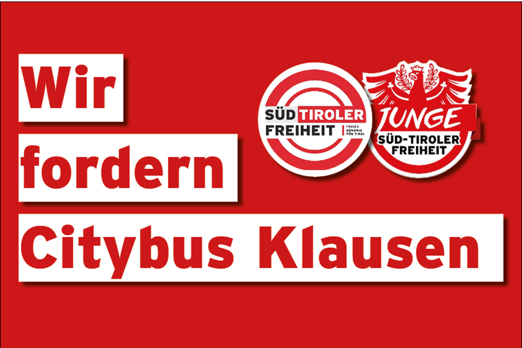 Citybus KlausenSüd-Tiroler Freiheit kündigt Info-Stand an